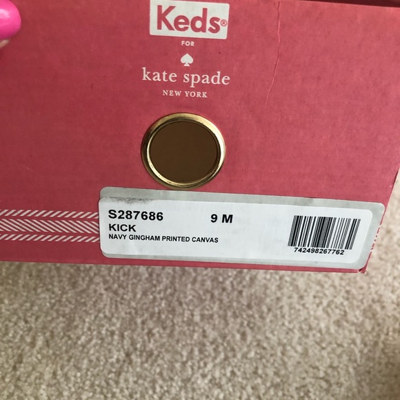 Kate spade navy Gingham printed canvas size 9 - Picture 7 of 7